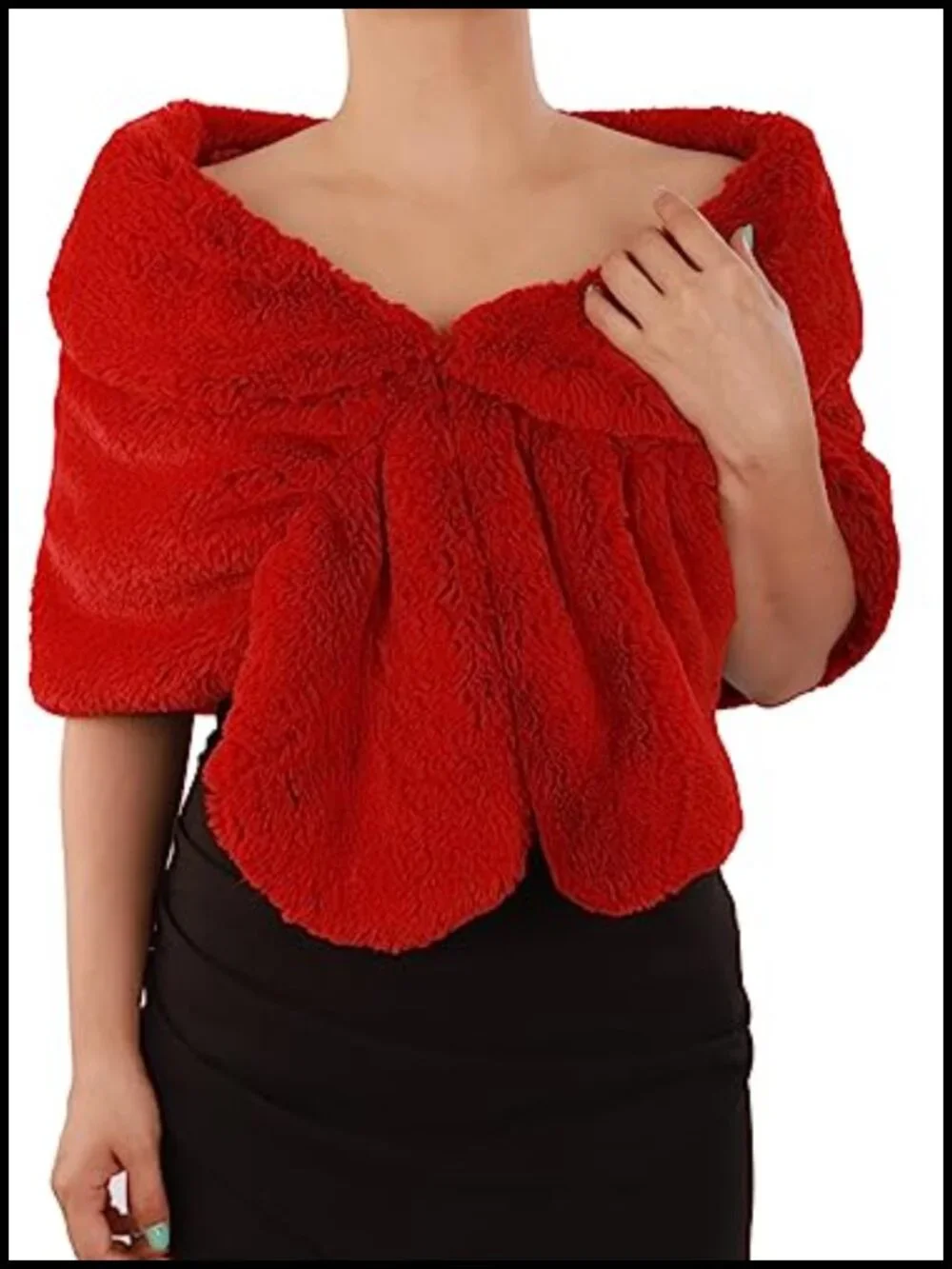 Faux Fur Scarf Shawl Wrap Bridesmaid Winter Stole Bridal